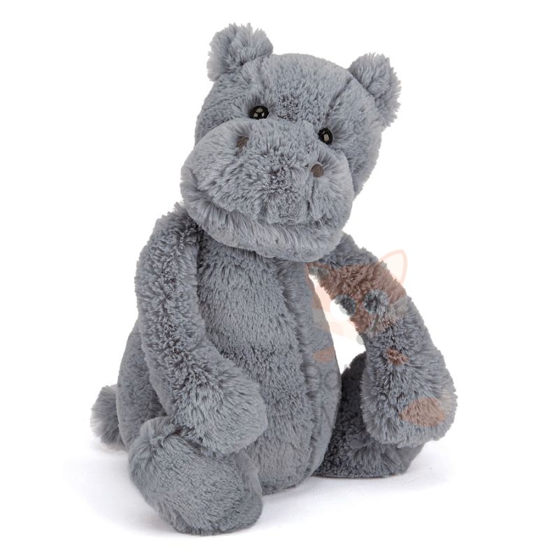  bashful soft toy hippo grey 30 cm 